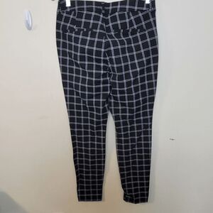 Old Navy Black & White Plaid Checked Stretch Pull on Ankle Pants NWT Women's siz